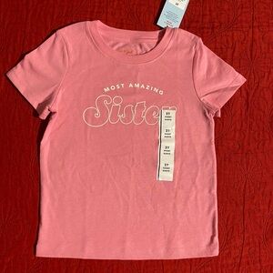Cat & Jack Pink 'Most Amazing Sister' Tee